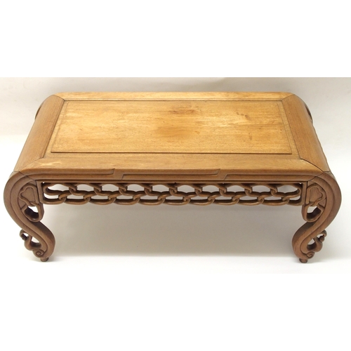 355 - A Chinese hardwood low rectangular table