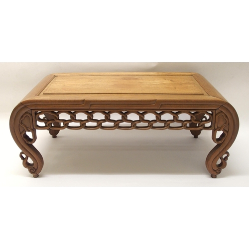 355 - A Chinese hardwood low rectangular table