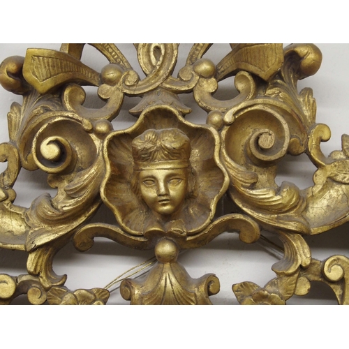 357 - A continental gilt wood wall mirror