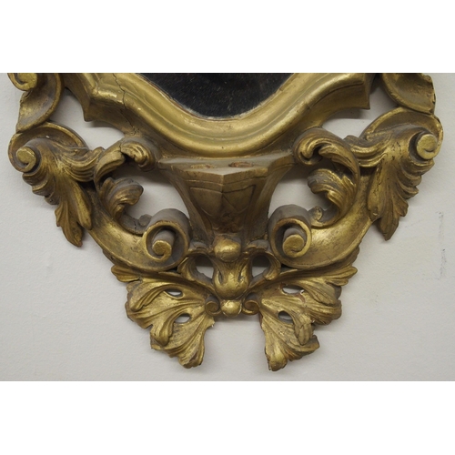 357 - A continental gilt wood wall mirror