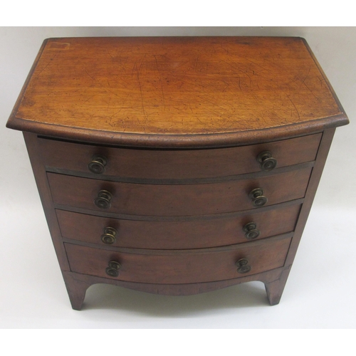 360 - A Georgian mahogany small bowfront chest