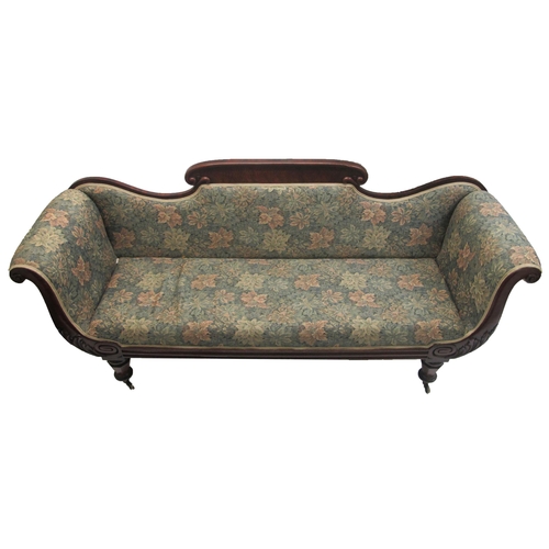 362 - A George IV mahogany scroll end settee