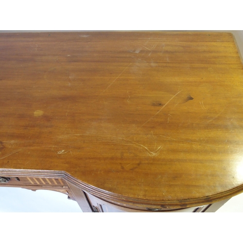 372 - An Edwardian mahogany and satinwood crossbanded pedestal sideboard