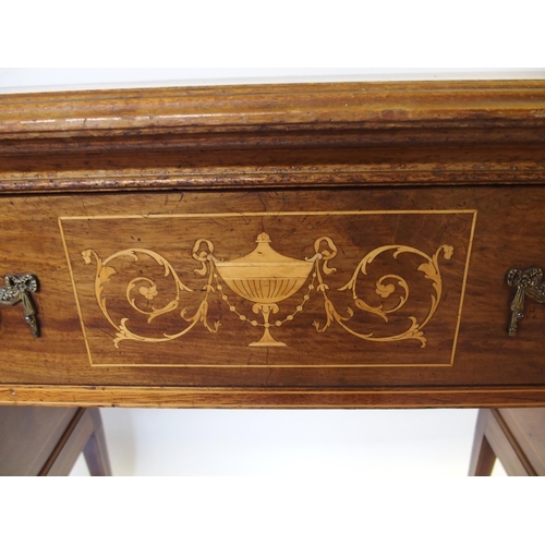 372 - An Edwardian mahogany and satinwood crossbanded pedestal sideboard