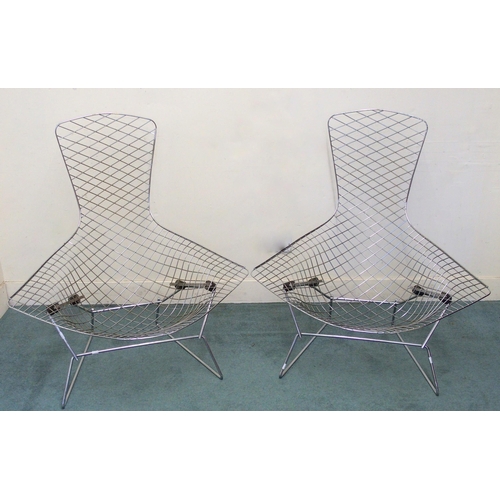 374 - A pair of Harry Bertoia steel wirework chairs