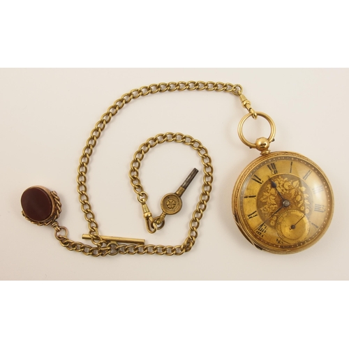 481 - An 18ct open face pocket watch