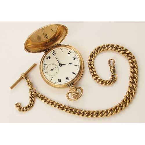 492 - A 9ct pocket watch and fob chain