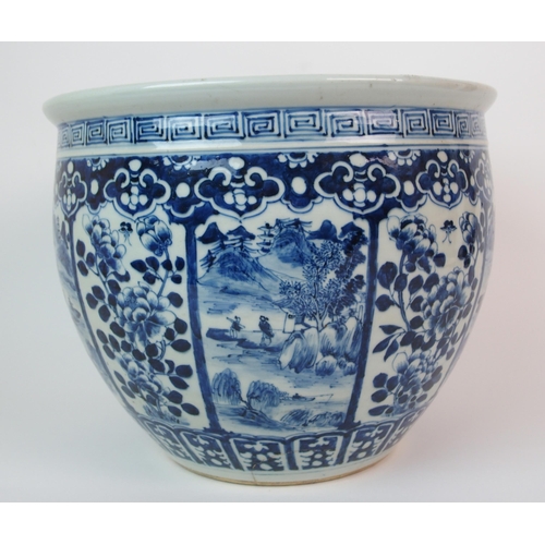 63 - A Chinese blue and white jardiniere