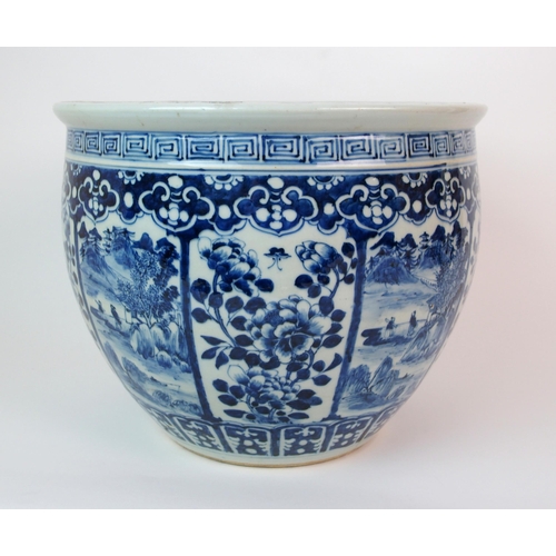 63 - A Chinese blue and white jardiniere