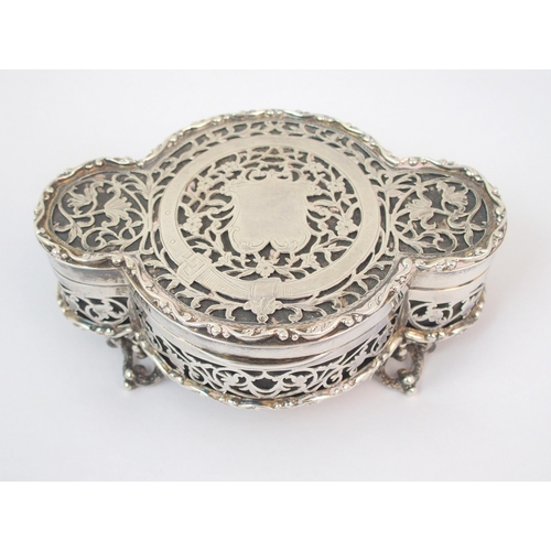 654 - A silver jewellery box