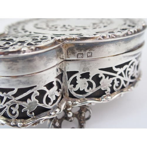 654 - A silver jewellery box