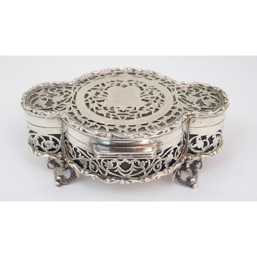 654 - A silver jewellery box