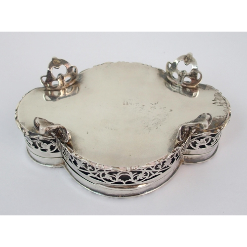 654 - A silver jewellery box