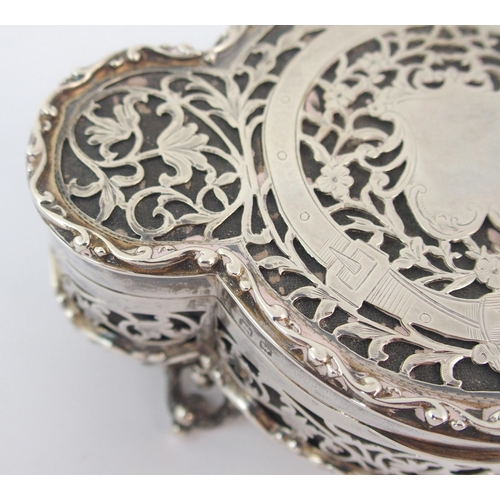 654 - A silver jewellery box