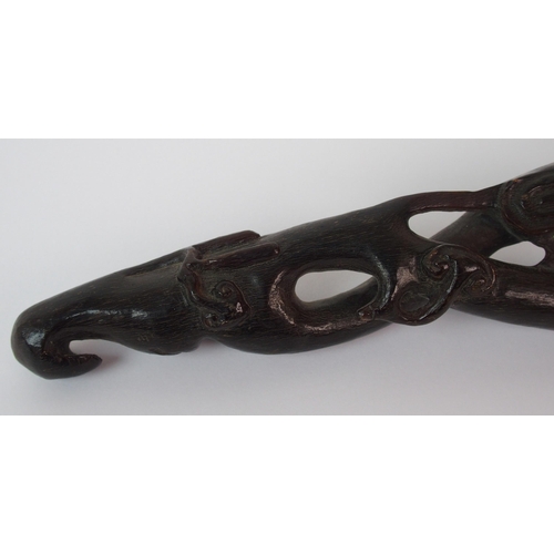 73 - A Chinese carved horn ruji sceptre