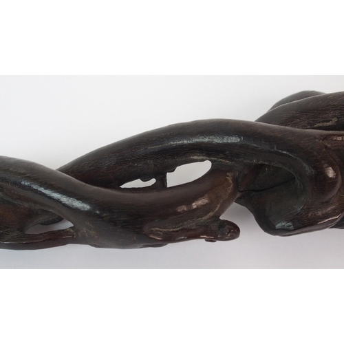 73 - A Chinese carved horn ruji sceptre