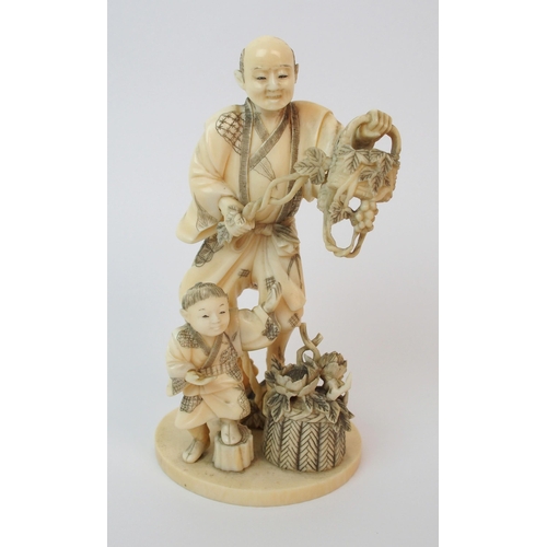 78 - A Japanese ivory fruit and vegetable seller