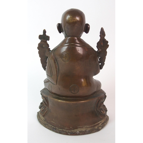 83 - A Chinese bronze model of Buddha