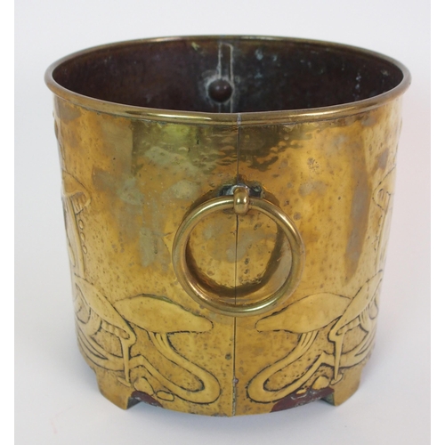 A Scottish Arts and Crafts brass planter by Marion Henderson