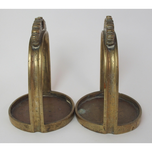 86 - A pair of Chinese brass horse stirrups