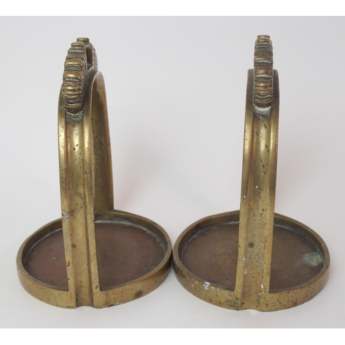 86 - A pair of Chinese brass horse stirrups