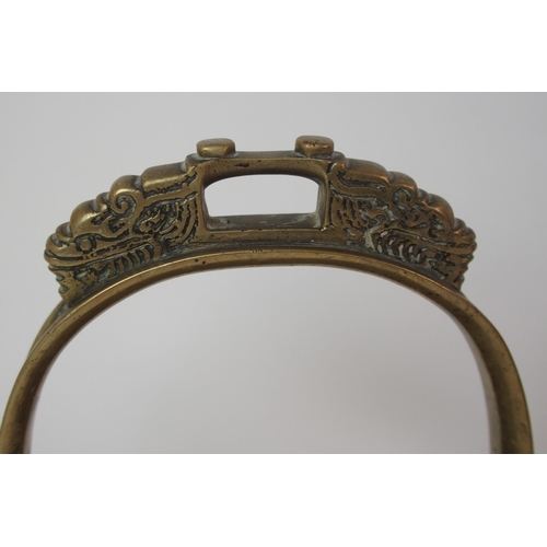 86 - A pair of Chinese brass horse stirrups