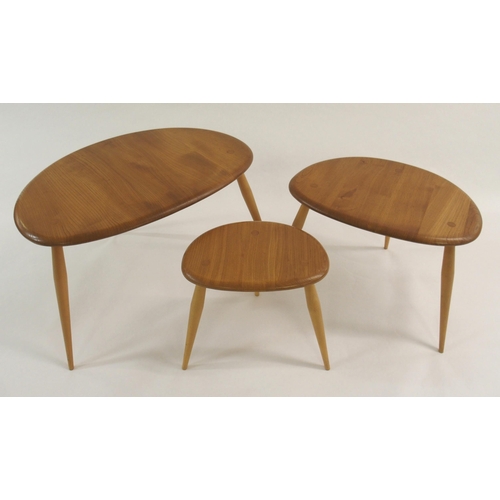 1004 - An Ercol nest of three pebble tables