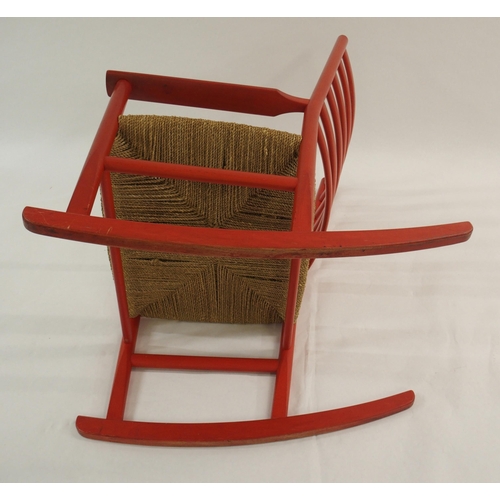 1008 - A Soro Stole Danish red ladderback rocking chair