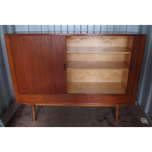 1011 - A Tambour front teak sideboard