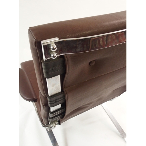 1012 - A 1960's brown vinyl button back chair