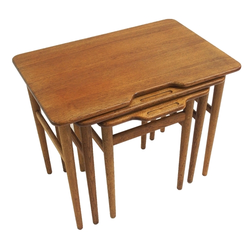 1013 - A Kurt Ostervia design for Jason Mobler 1960's oak nest of three tables