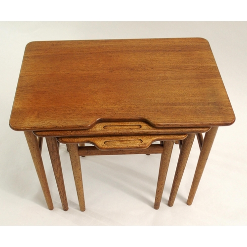 1013 - A Kurt Ostervia design for Jason Mobler 1960's oak nest of three tables