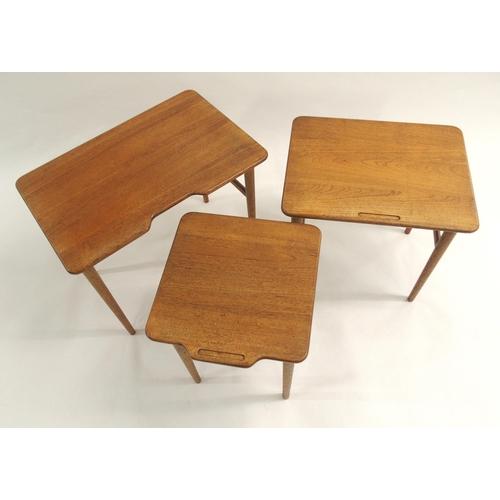 1013 - A Kurt Ostervia design for Jason Mobler 1960's oak nest of three tables