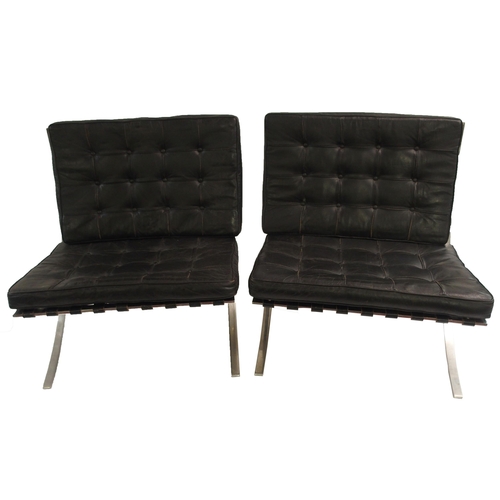 1015 - *WITHDRAWN* A pair of mid-20th Century Barcelona style chairs