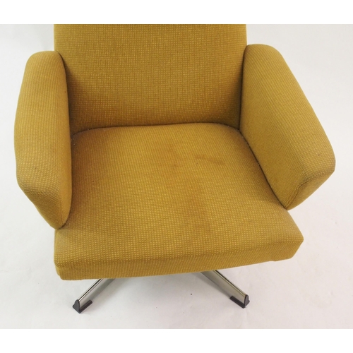 1017 - Two mid-20th Century upholstered swivel chairs