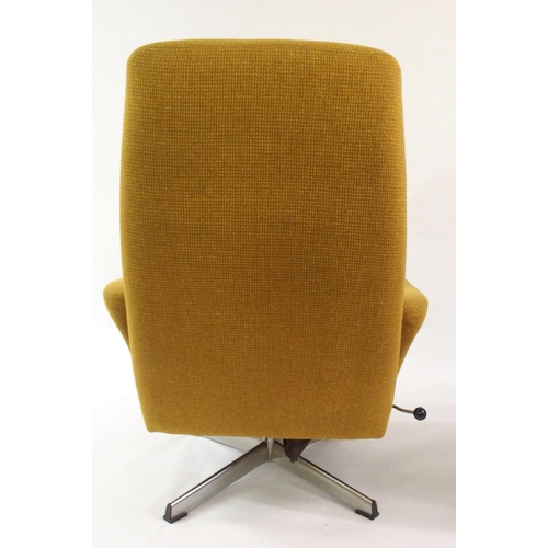 1017 - Two mid-20th Century upholstered swivel chairs