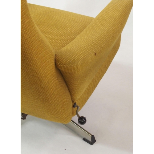 1017 - Two mid-20th Century upholstered swivel chairs