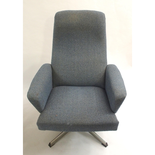 1017 - Two mid-20th Century upholstered swivel chairs