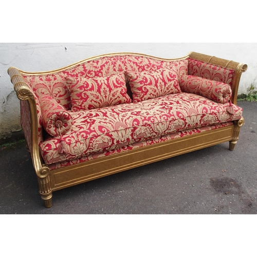 1019 - A modern gilt framed Reims sofa