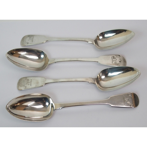 249 - A set of four Irish silver table spoons