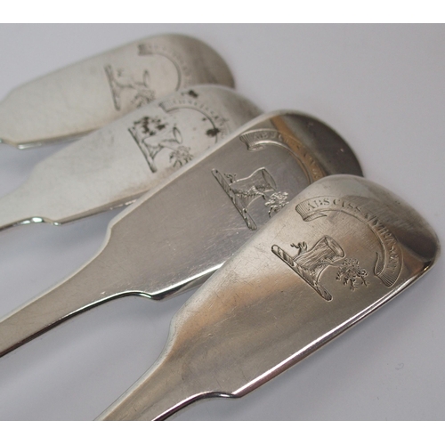 249 - A set of four Irish silver table spoons