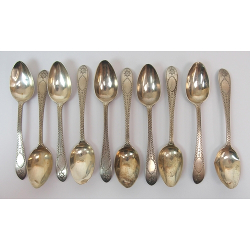 251 - A set of ten Victorian silver teaspoons