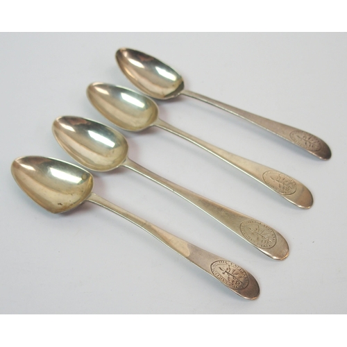 253 - A set of five Irish silver cake forks