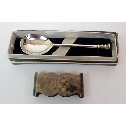 257 - A silver seal top spoon