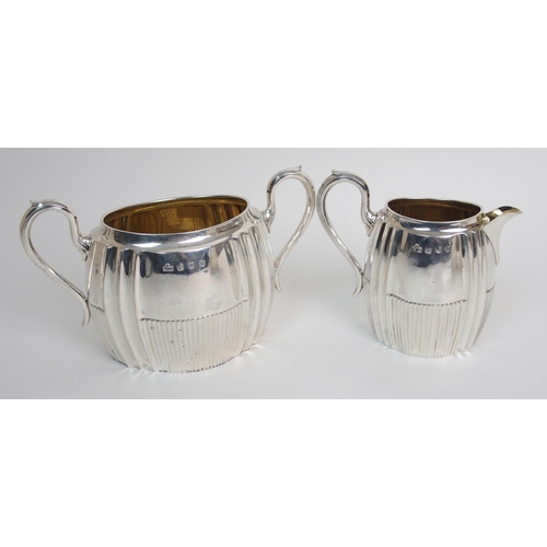 269 - A Victorian three piece silver tea service