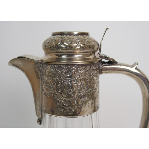 271 - A Victorian silver mounted claret jug