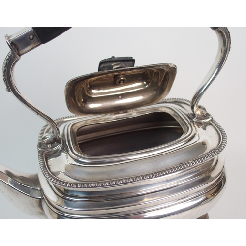 273 - A silver kettle on stand