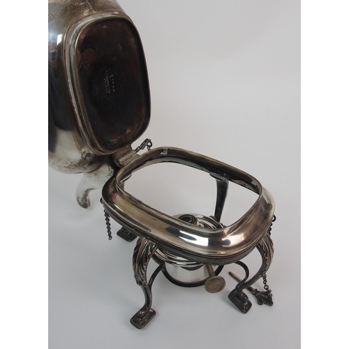 273 - A silver kettle on stand