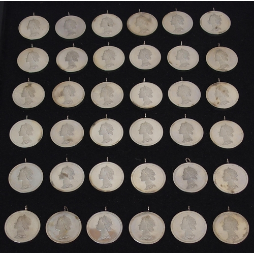 276 - A collection of thirty-six silver medallions