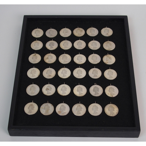 276 - A collection of thirty-six silver medallions